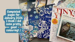 January 2026 completed pages :) | Adult Colouring