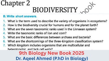 9Th Class Biology New Book 2025 ||Chapter 2 Exercise Short Questions || Punjab Board 9th new Biology