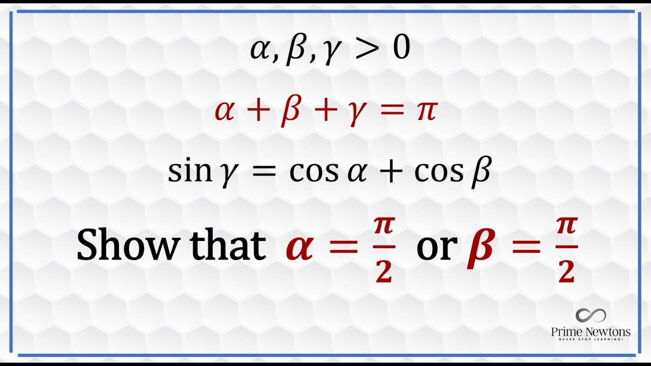 Prove that 𝛼 or 𝛽 is a right angle. - YouTube