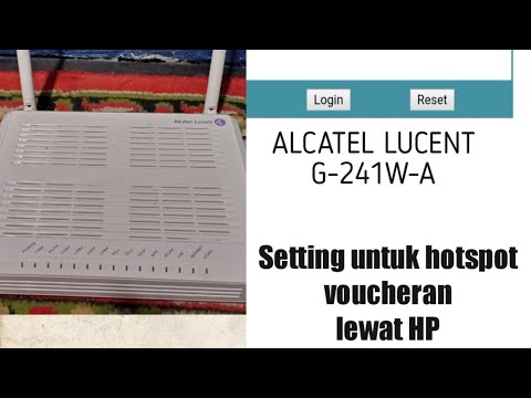 Setting Router Alcatel Lucent sebagai Acces Point Voucher Hotspot