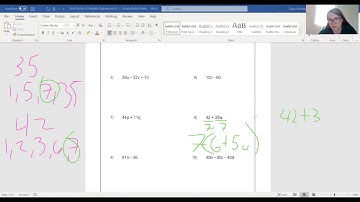 7th Grade Math Sort Factors of Variable Expressions Worksheet (5/7/20)