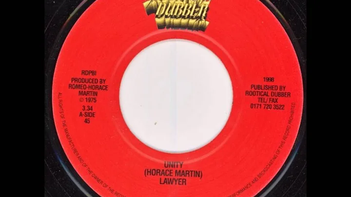 Horace "Lawyer" Martin - Unity + Dub - 7" Rootical Dubber RE 1976 - HEAVY CONSCIOUS ROOTS REGGAE