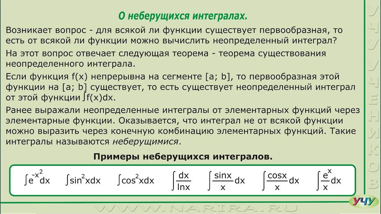 Метод интегрирования по частям
