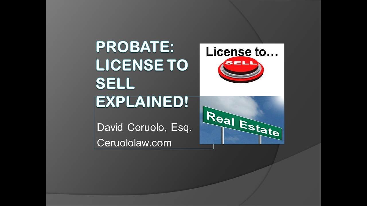 License to sell...Real Estate. The Probate Process explained!!! - YouTube