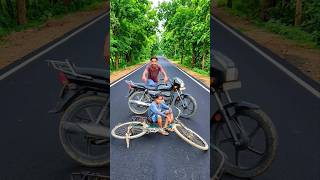 Omg 😨 Cycle And Bullet Bike Accident fun viral video✅