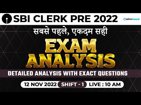 SBI Clerk Exam Analysis 2022 | Shift - 1 (12 Nov 2022) | Memory Based Questions & Good Attempt