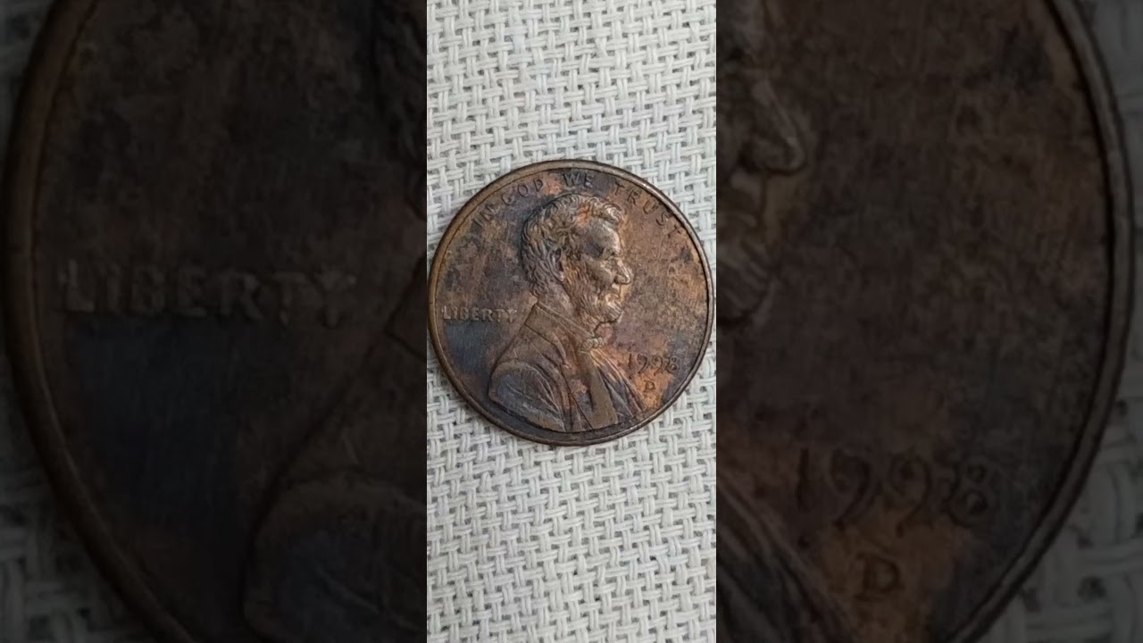 1998 D Lincoln Cent (struck through grease) error coin