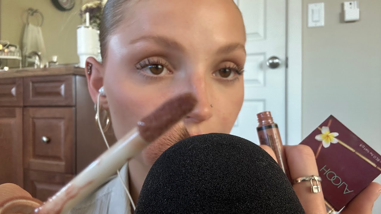 ASMR Doing Your Makeup Up-Close 💄(mic brushing, makeup sounds) - YouTube
