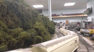 Ho CSX Layout Grain Train heading out on main line