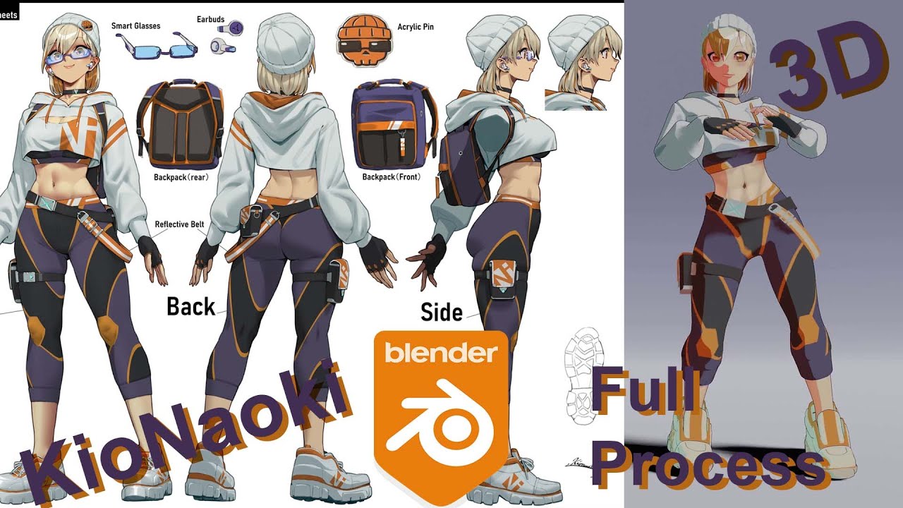 Let's make an Anime girl in blender full process time lapse - YouTube