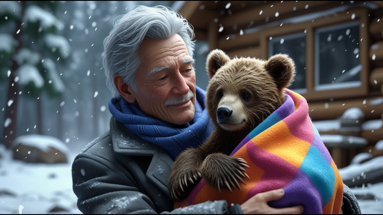 He Rescues a Frozen Bear Cub Outside His Home, Then Something Strange Happens