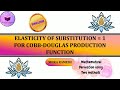 Elasticity of Substitution = 1 for Cobb-Douglas Production Function