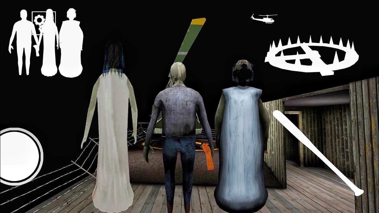 PLAYING AS GRANNY CHAPTER TWO | GRANNY, GRANDPA & SLENDRINA | GRANNY HELICOPTER ESCAPE