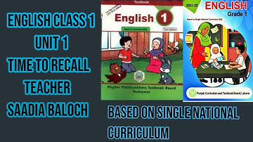 English class 1 unit 1 time to recall
