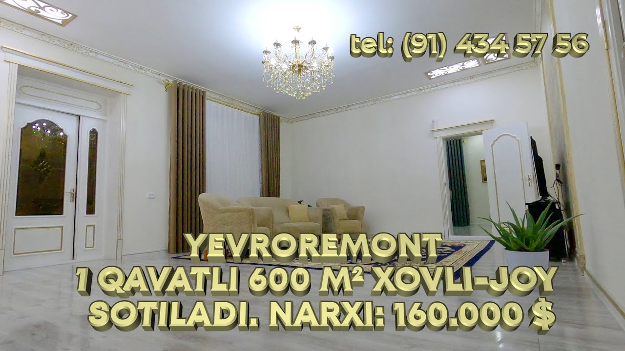 YEVROREMONT 1 QAVATLI 600 m² XOVLI-JOY SOTILADI / URGANCH