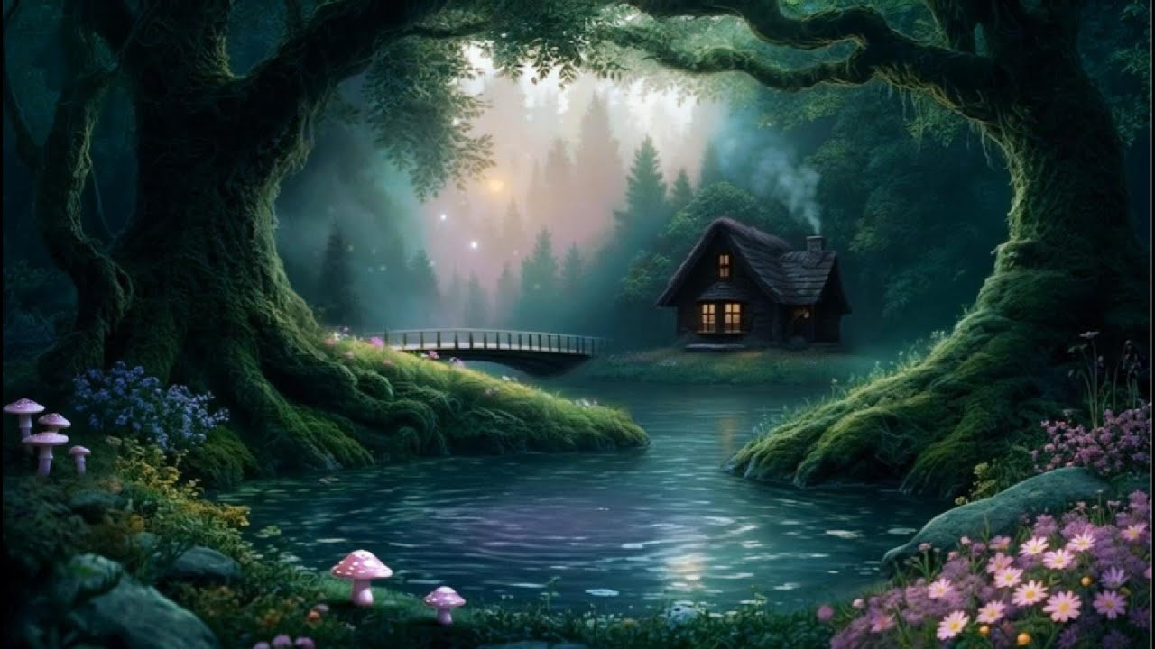 Enchanted Pond by the Witch’s Cottage | Peaceful Fantasy Ambience with Soft Music & Nature Sounds