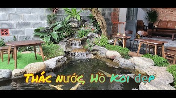 Beautiful koi pond. Cách làm thác nước đẹp, Hồ cá Koi đẹp nhất. Hồ cá Koi mini đẹp.  Lh 0935227999