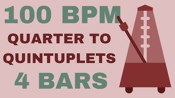 Metronome Click Track - 4 Bars Quarter to Quintuplet Notes 100 bpm - Smartronome
