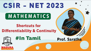 Shortcuts for Differentiability & Continuity in Tamil | CSIR - NET 2023 | MATHEMATICSV