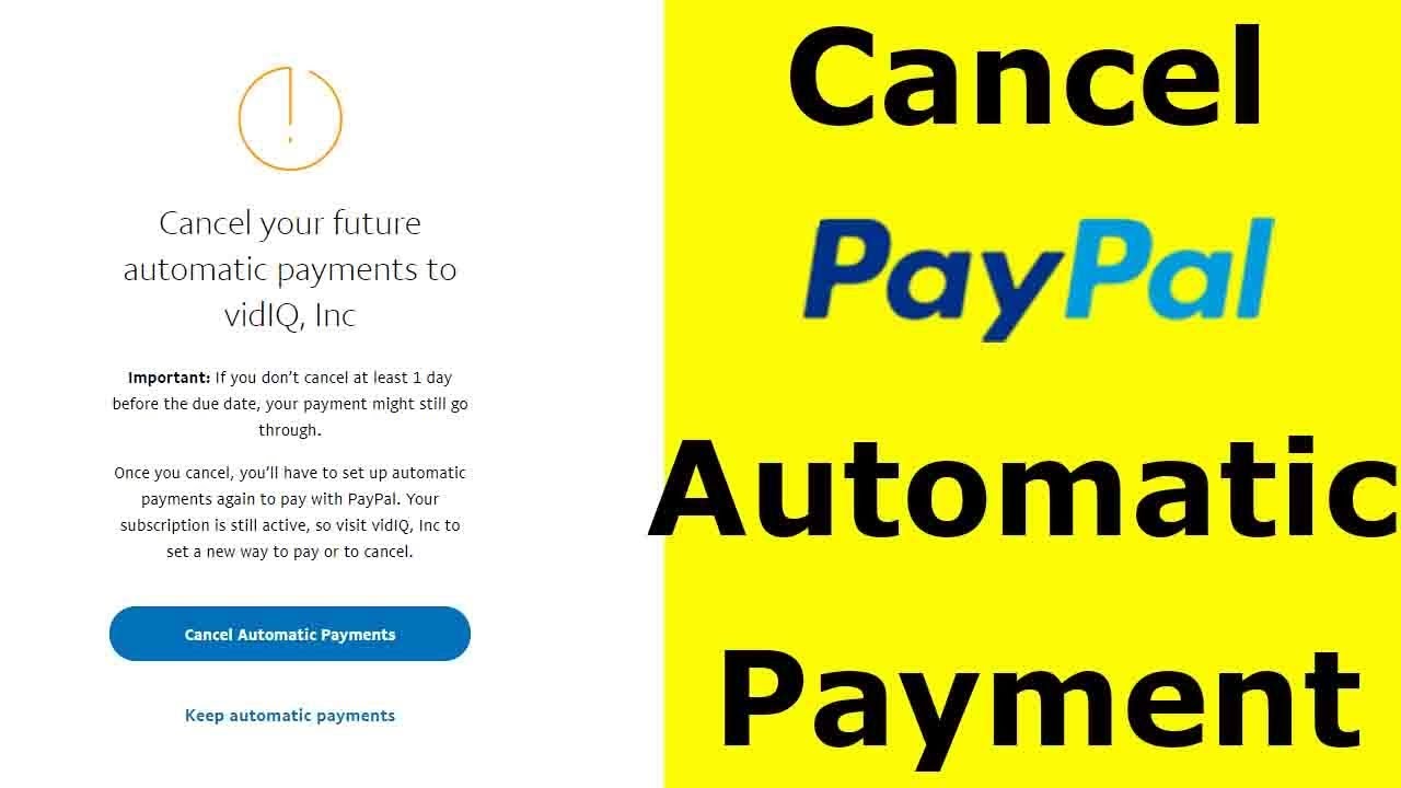 Geheim Ruwe olie Afgrond How To Cancel Automatic Payments/Auto Renewal On Paypal - YouTube