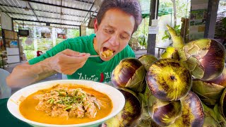 Toddy Palm Fruit Curry!! RARE THAI FOOD in Phetchaburi (เพชรบุรี), Thailand! 🇹🇭