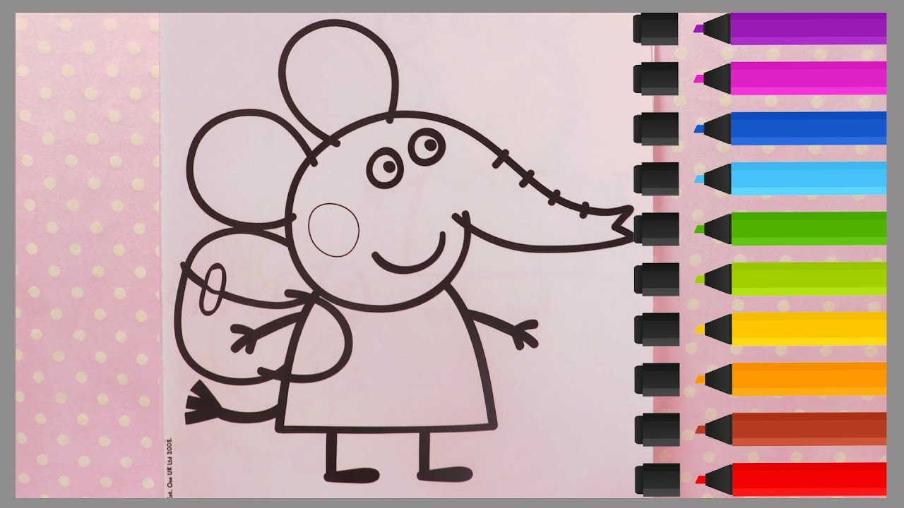 Emily Eléphant en Camping | Peppa Pig Coloriage