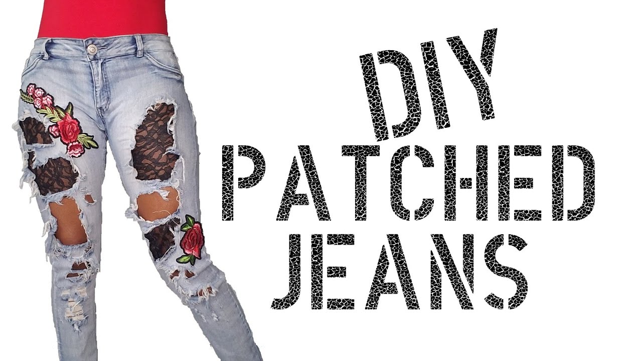 Forberedende navn Uden tvivl Elegance DIY How to Patch Distressed Jeans - YouTube