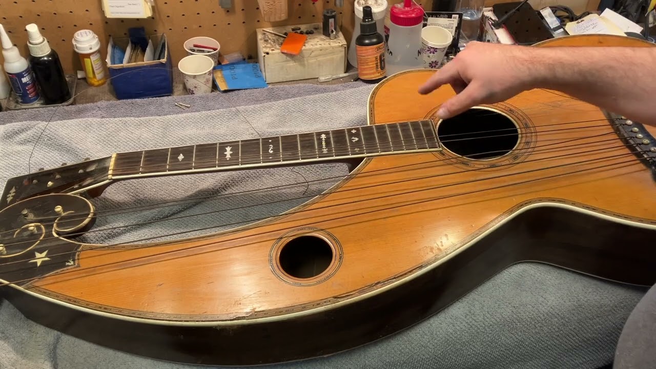 100 Year old Harp Guitar - YouTube