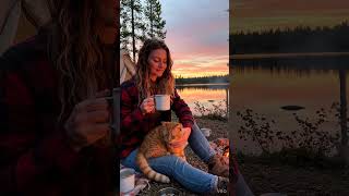 #cat #lake #camping #coffee #shortvideo