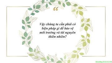 GDCD7  Tiết 22  Bài 14  Bảo vệ môi trường và TNTN t2   GV  Nguyễn Hương