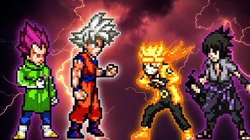 Vegeta DBS V2 OP(All Form) & Goku DBS V3.5 OP VS Naruto V2 OP & Sasuke Rinnegan V2 OP in #mugen