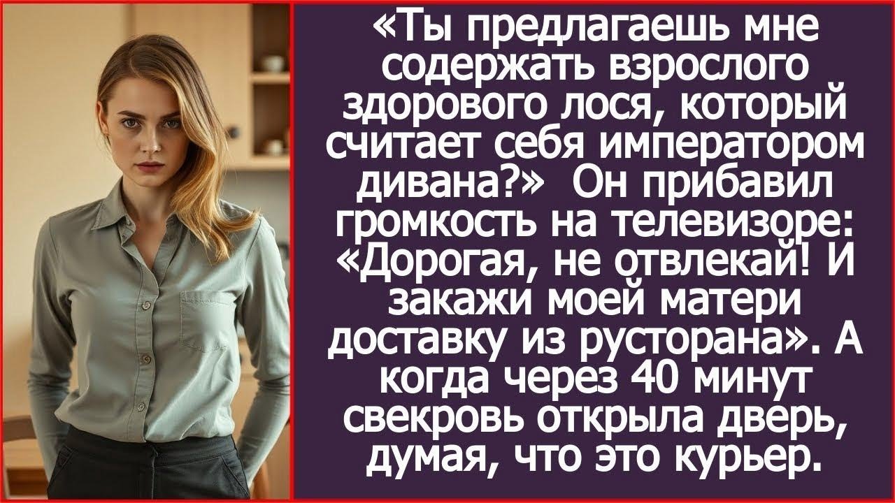 Ты предлагаешь мне содержать взрослого здорового лося, который считает себя императором дивана