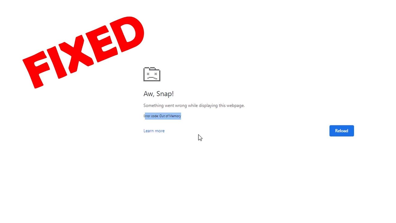 How To Fix Google Chrome Ran Out Of Memory Aw Snap Error
