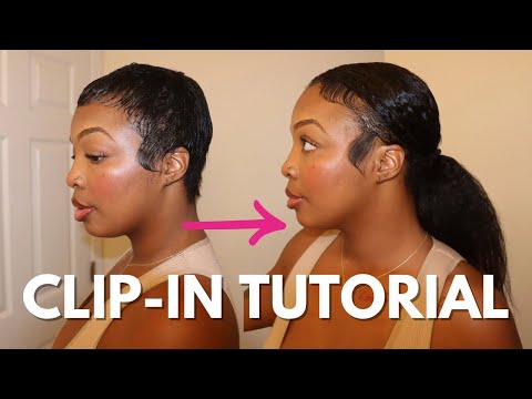 PIXIE TO PONYTAIL: Kinky Straight Clip-In Tutorial for Short Hair (Step by Step)