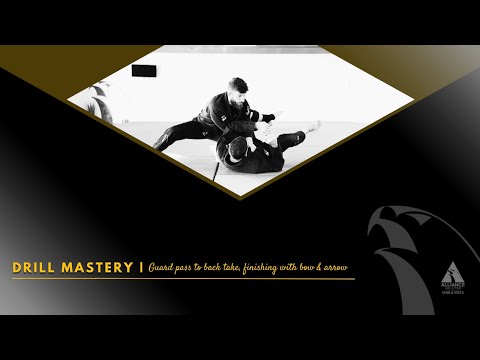 Guard passing drill leading to a back take, finishing with a bow & arrow submission!