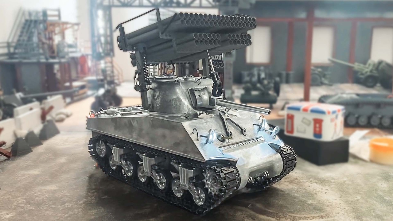 Sherman Tank Calliope Rockets 1/16 RC Rocket Tank M4A3 Sherman – T34 Calliope Missile Launcher in ...