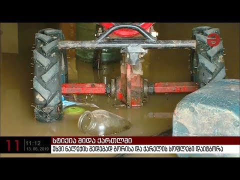 უხვი ნალექის შედეგად გორისა და ქარელის სოფლები დაიტბორა