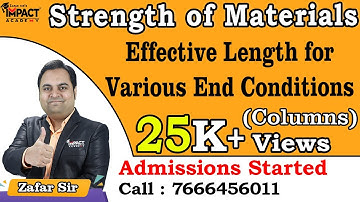 Effective Length for Various End Conditions | Columns | Strength of Materials #engineering #gateexam