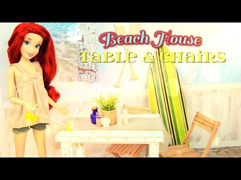 diy---how-to-make:-doll-beach-house-table-&-chairs-set---handmade---doll---crafts