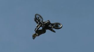 Record 100-Foot High Motorcycle Jump at Caesar's Palace Fountains celebrating casino's 60th