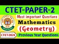 Geometry related Questions CTET Paper 2 Maths | Previous year Questions CTET Paper 2