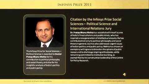 Infosys Prize 2011 Political Science & International Relations Winner