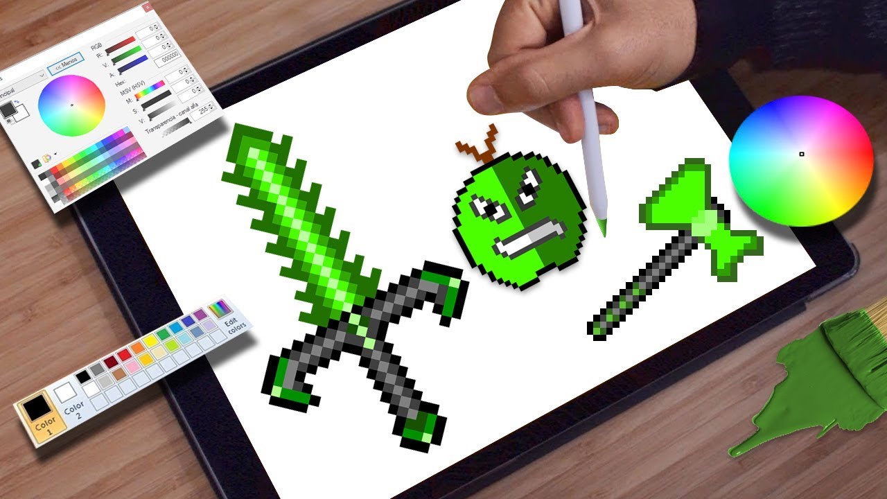 Hice este TEXTURE PACK utilizando solo COLOR VERDE | Palmita - YouTube