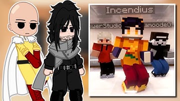 Anime Characters React To INCENDIUS || Gacha reacts to Minecraft + HamoodeG & AJ + Bonus SCARY MOBS