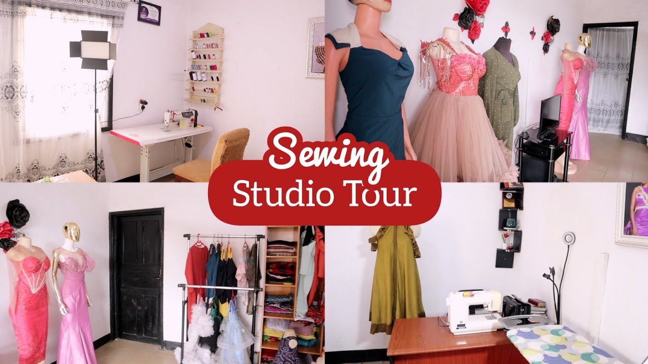 studio of a dress designer or needlemaker Sewing Machine and Dressmaker's Dummy in a Fashion Design Studio Stock  Image