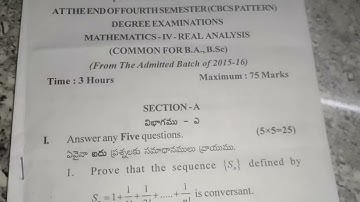 Degree 4th semester Mathematics AKNU 2021 paper