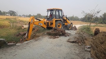JCB Backhoe Breaking Old bridge For New Construction - JCB Video
