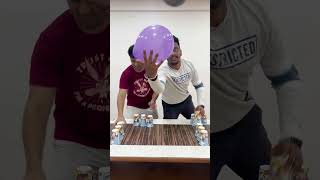 Build Cup Stack by holding Balloon in Air 😆#shorts