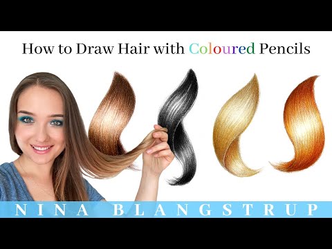 How to Draw Black Hair With Colour Pencils