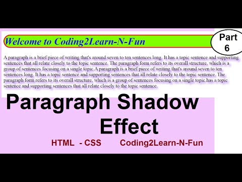 #HTML #CSS #Text-Shadow || Paragraph Shadow Effect. in HTML CSS.